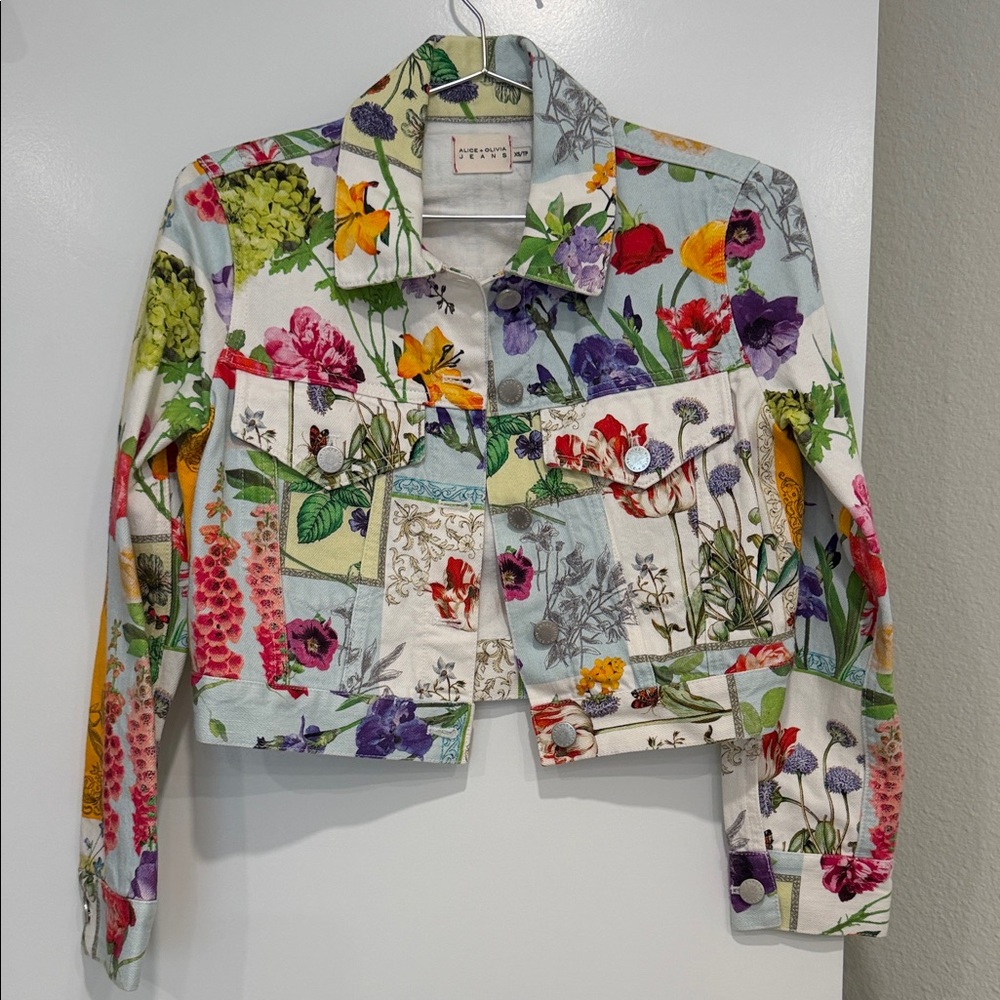 Alice + Olivia Multicolor Floral Jean Jacket